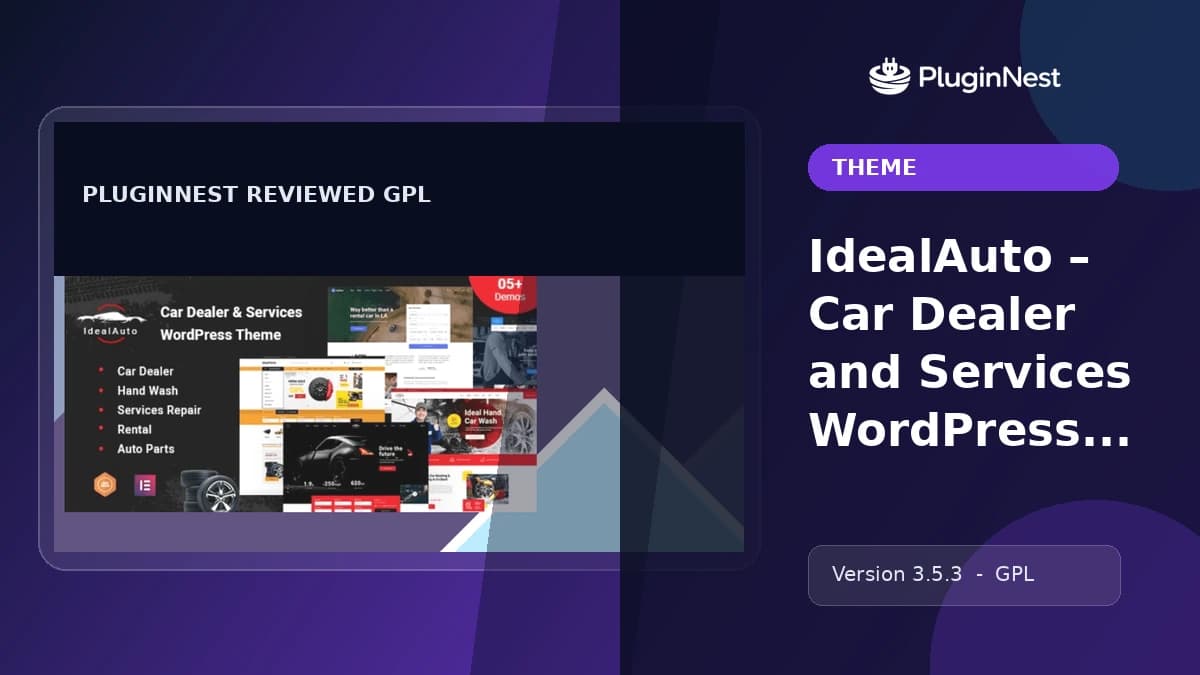 IdealAuto – Car Dealer and Services WordPress Theme product cover