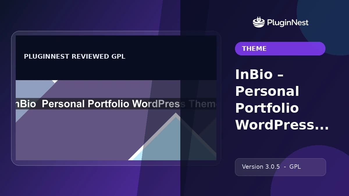 InBio – Personal Portfolio WordPress Theme product cover