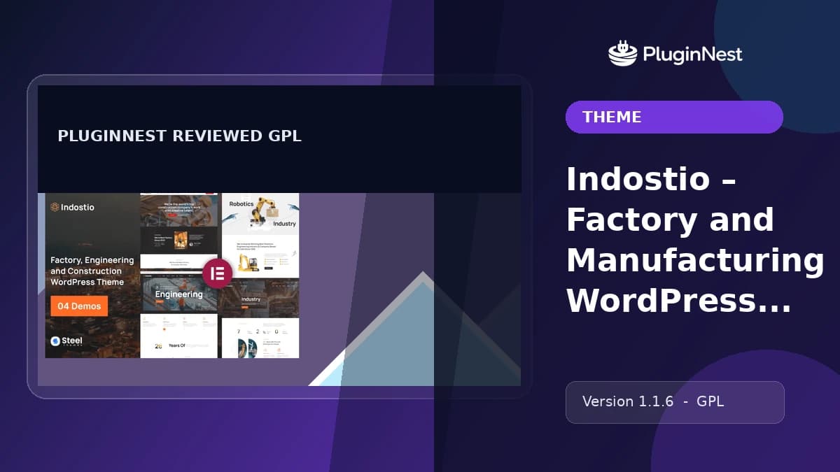 Indostio – Factory and Manufacturing WordPress Theme product cover