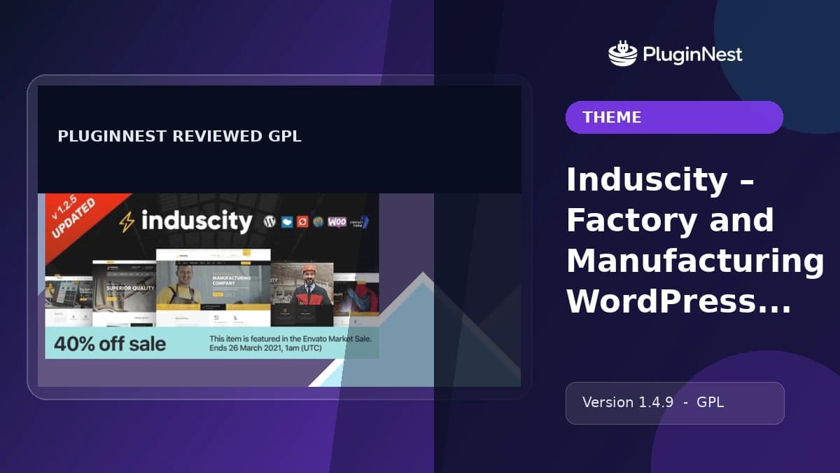 Induscity – Factory and Manufacturing WordPress Theme product cover