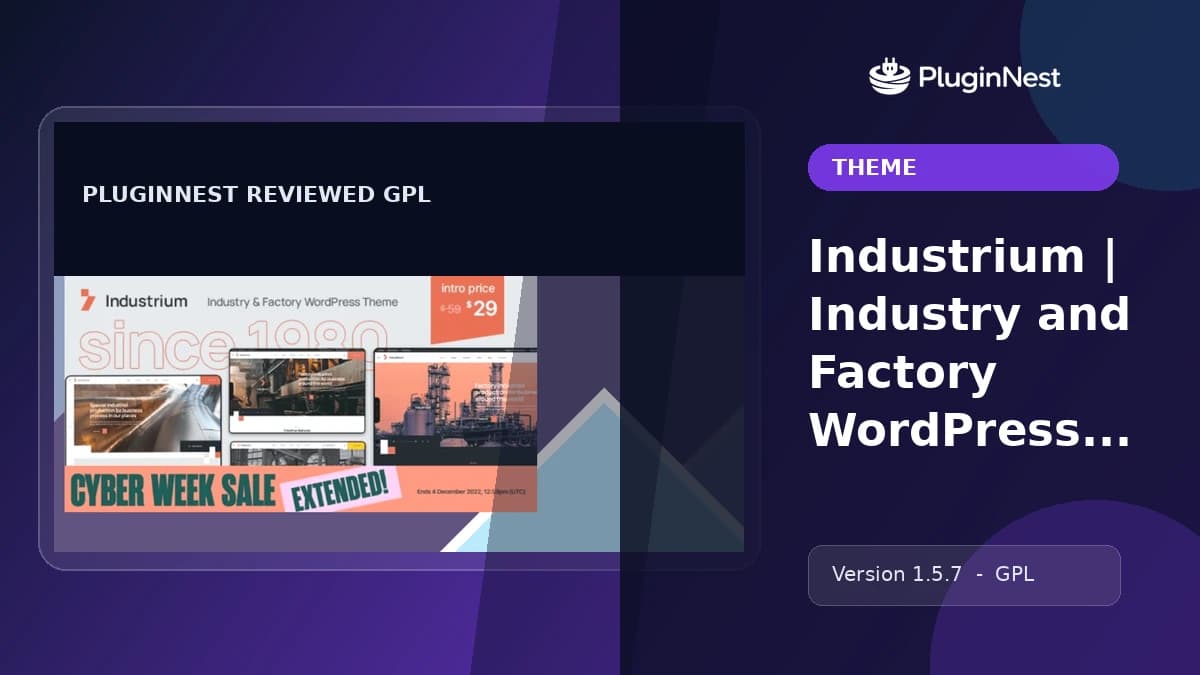 Industrium | Industry and Factory WordPress Theme product cover