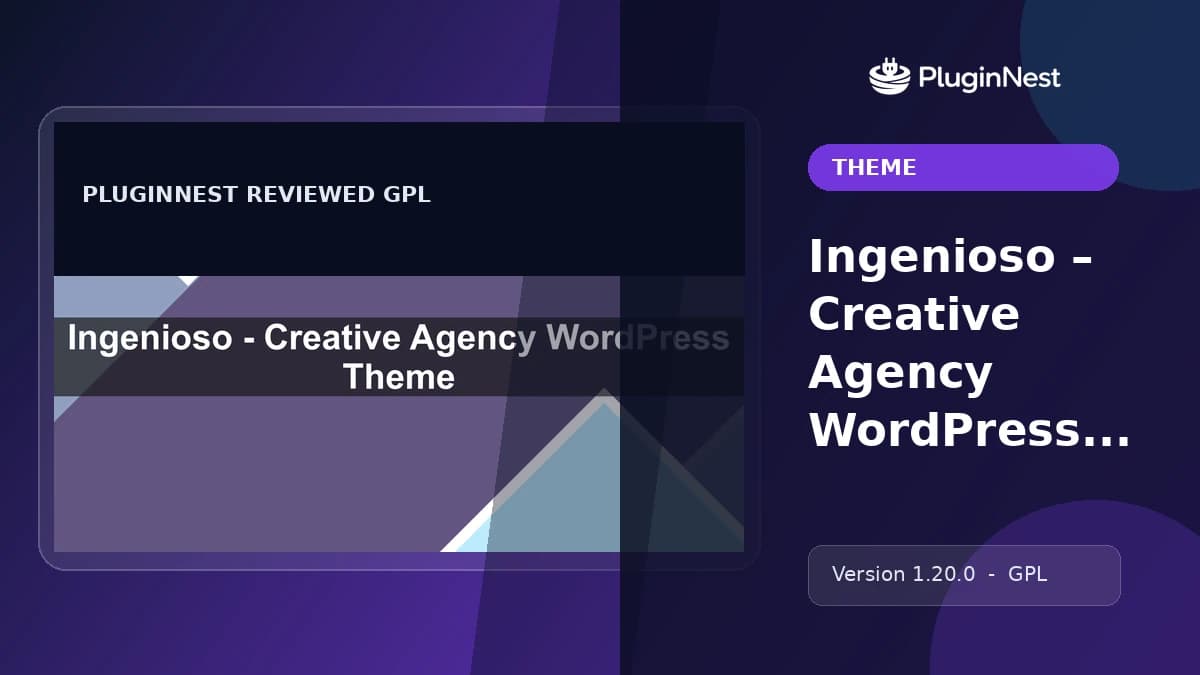 Ingenioso – Creative Agency WordPress Theme product cover