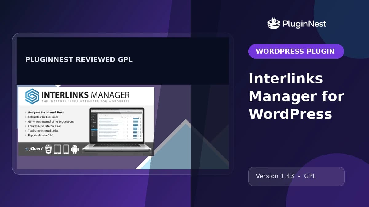 Interlinks Manager for WordPress product cover