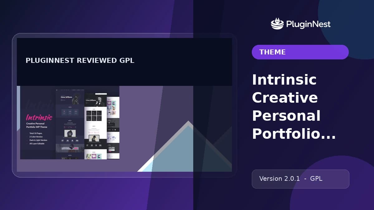 Intrinsic Creative Personal Portfolio WordPress Themes product cover
