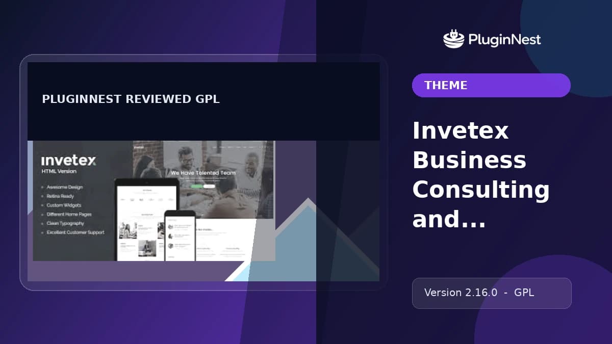 Invetex Business Consulting and Investments Theme product cover