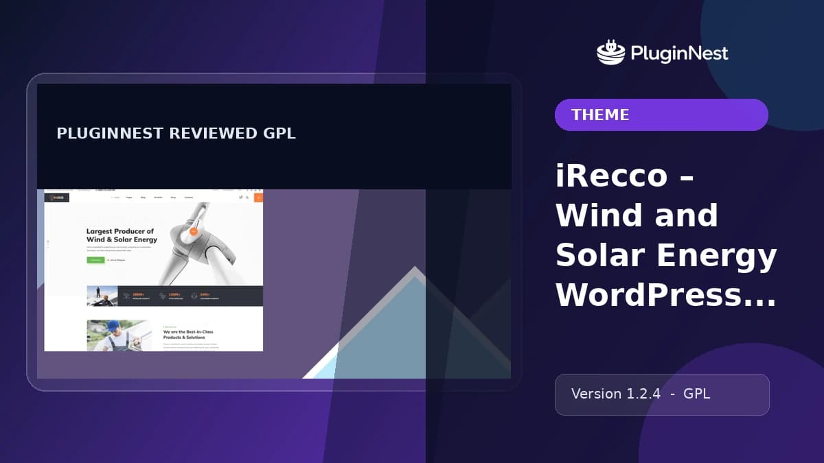 iRecco – Wind and Solar Energy WordPress Theme product cover