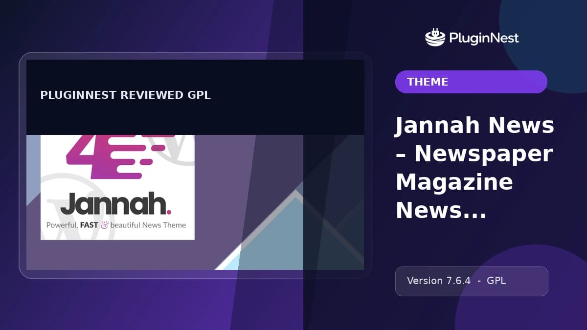 Jannah News – Newspaper Magazine News AMP BuddyPress product cover