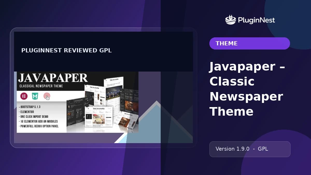 Javapaper – Classic Newspaper Theme product cover