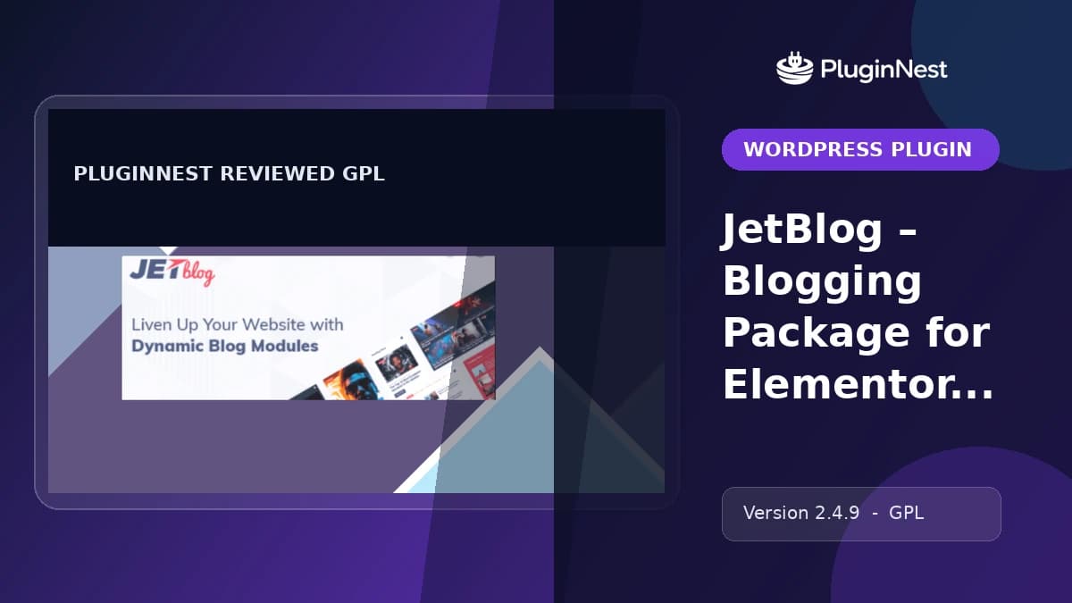 JetBlog – Blogging Package for Elementor Page Builder product cover