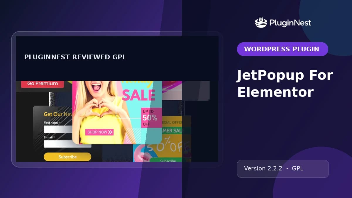 JetPopup For Elementor product cover