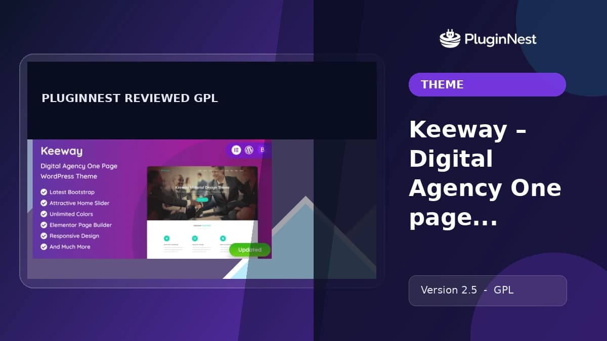 Keeway – Digital Agency One page WordPress Theme product cover