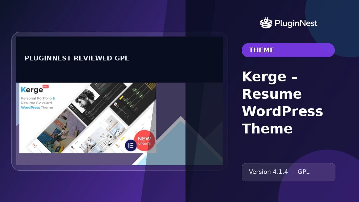Kerge – Resume WordPress Theme product cover