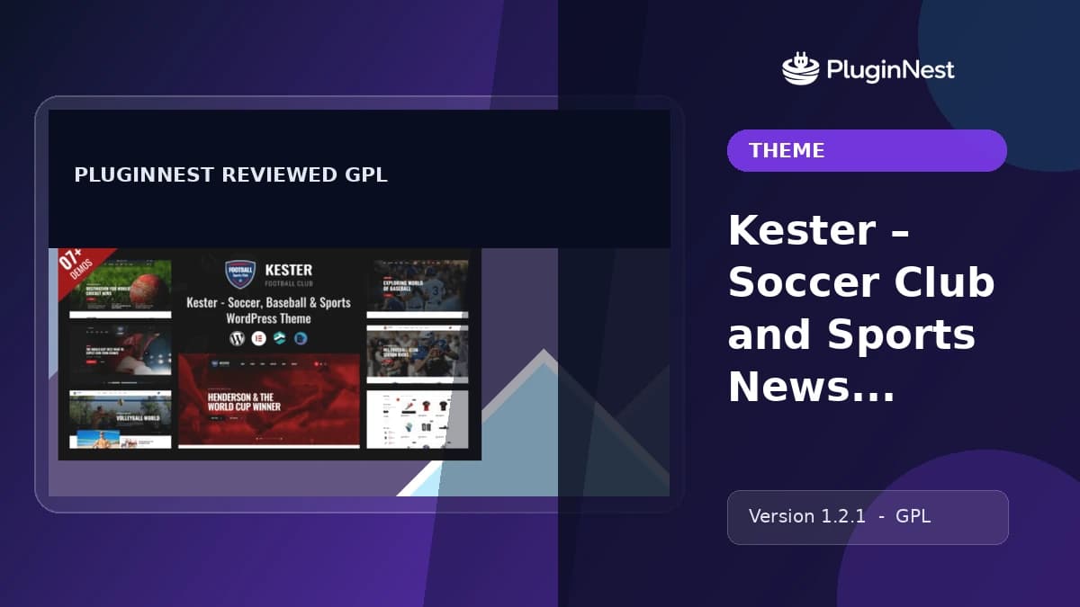 Kester – Soccer Club and Sports News WordPress Theme product cover