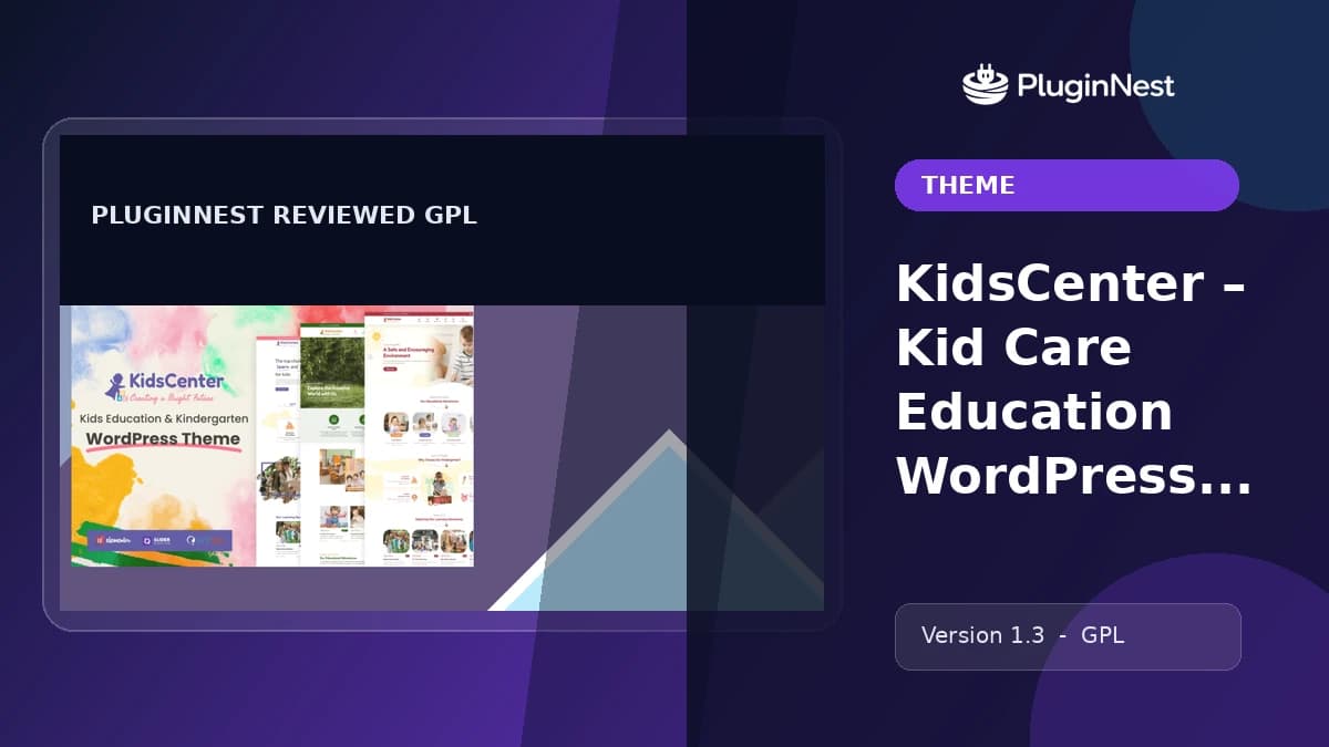 KidsCenter – Kid Care Education WordPress Theme product cover