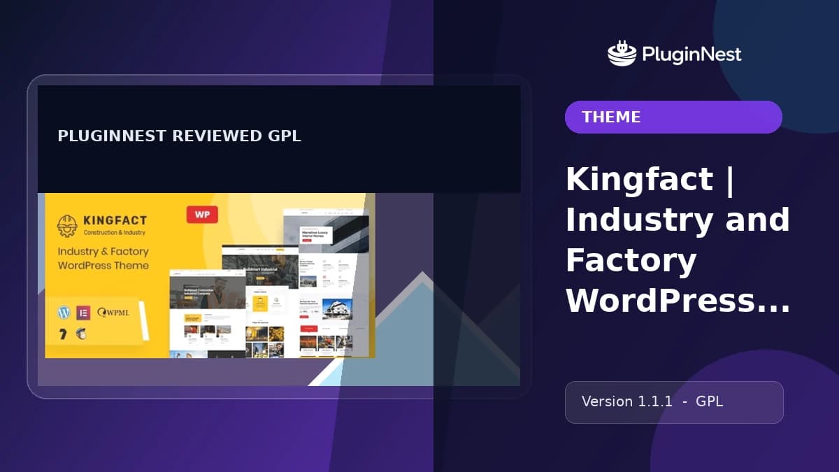 Kingfact | Industry and Factory WordPress Theme + RTL product cover