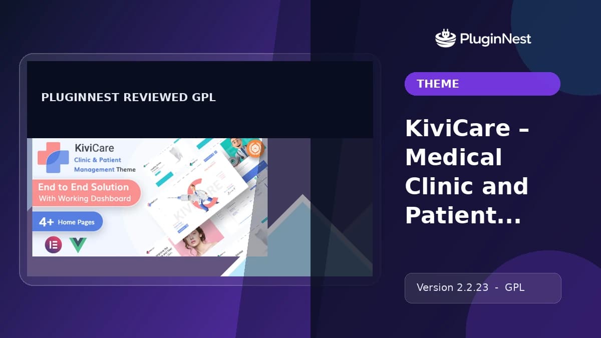 KiviCare – Medical Clinic and Patient Management WordPress Theme product cover