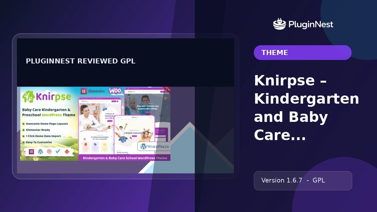 Knirpse – Kindergarten and Baby Care WordPress Theme product cover