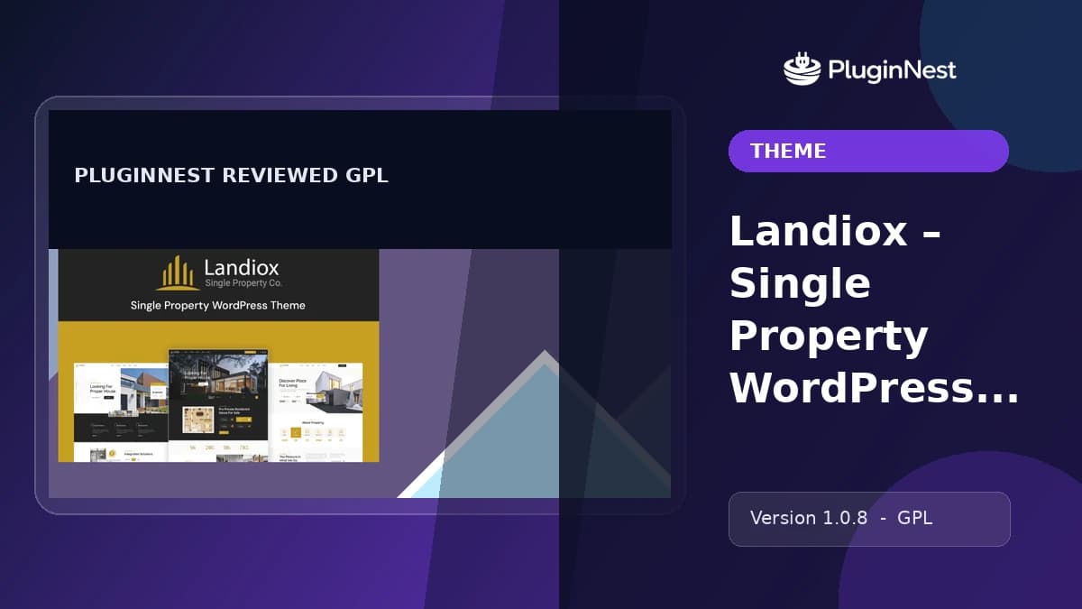 Landiox – Single Property WordPress Theme product cover