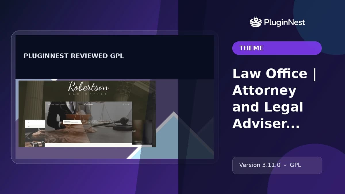 Law Office | Attorney and Legal Adviser Theme product cover