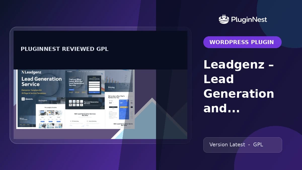 Leadgenz – Lead Generation and Sales Agency WordPress Elementor Template Kit product cover