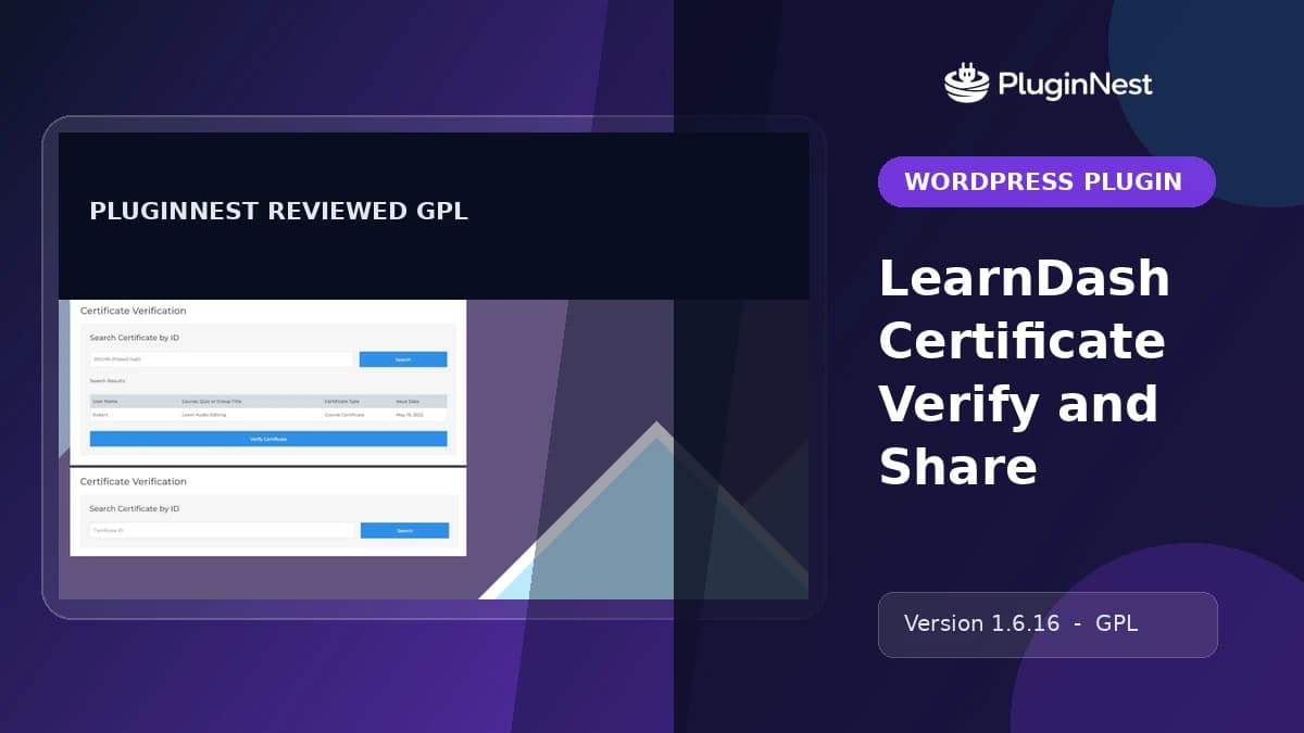 LearnDash Certificate Verify and Share product cover
