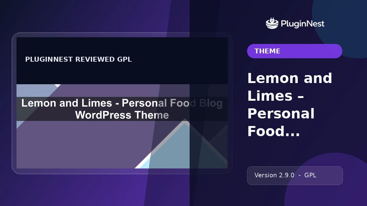 Lemon and Limes – Personal Food Blog WordPress Theme product cover