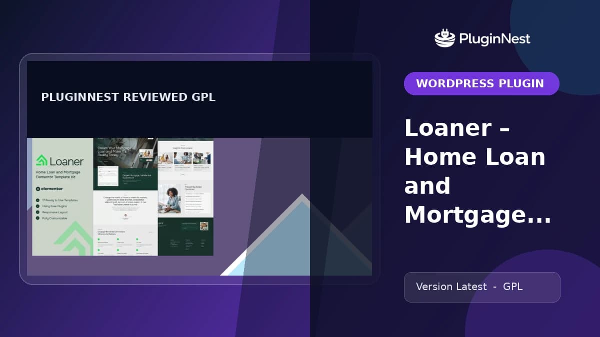 Loaner – Home Loan and Mortgage Elementor Template Kit product cover