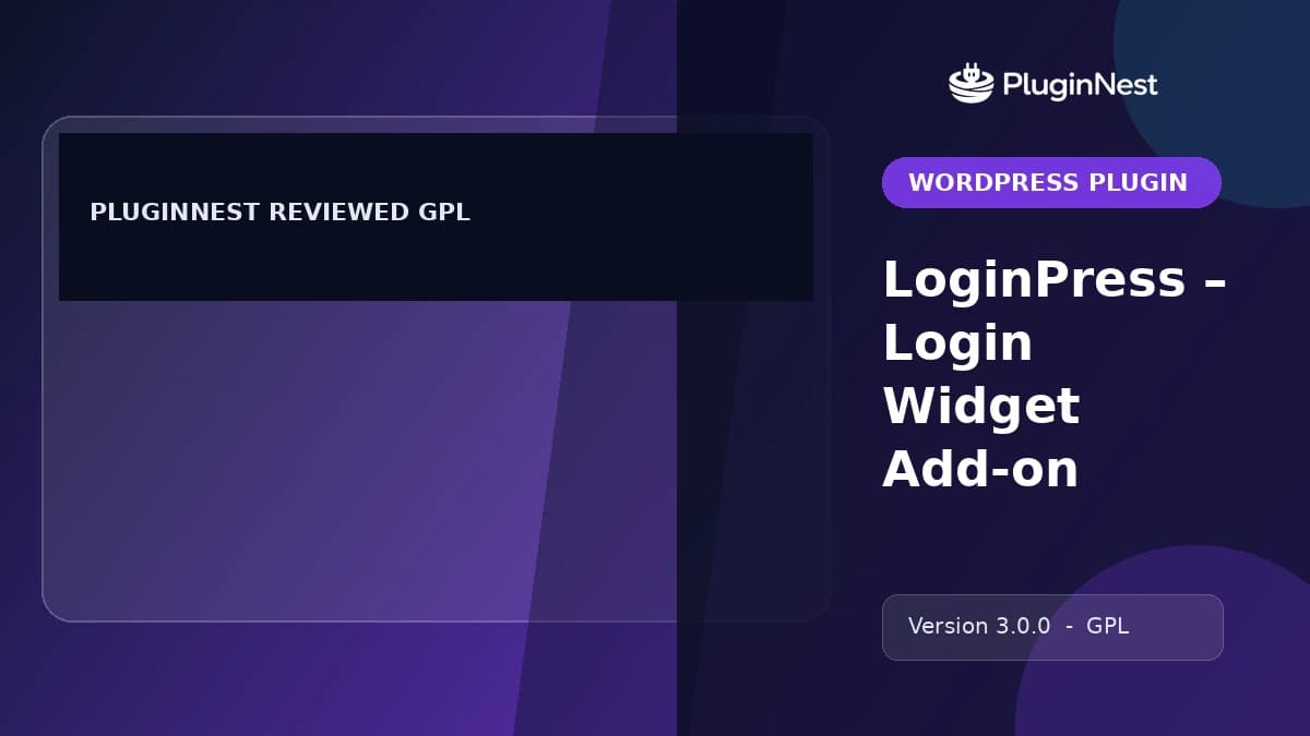 LoginPress – Login Widget Add-on product cover
