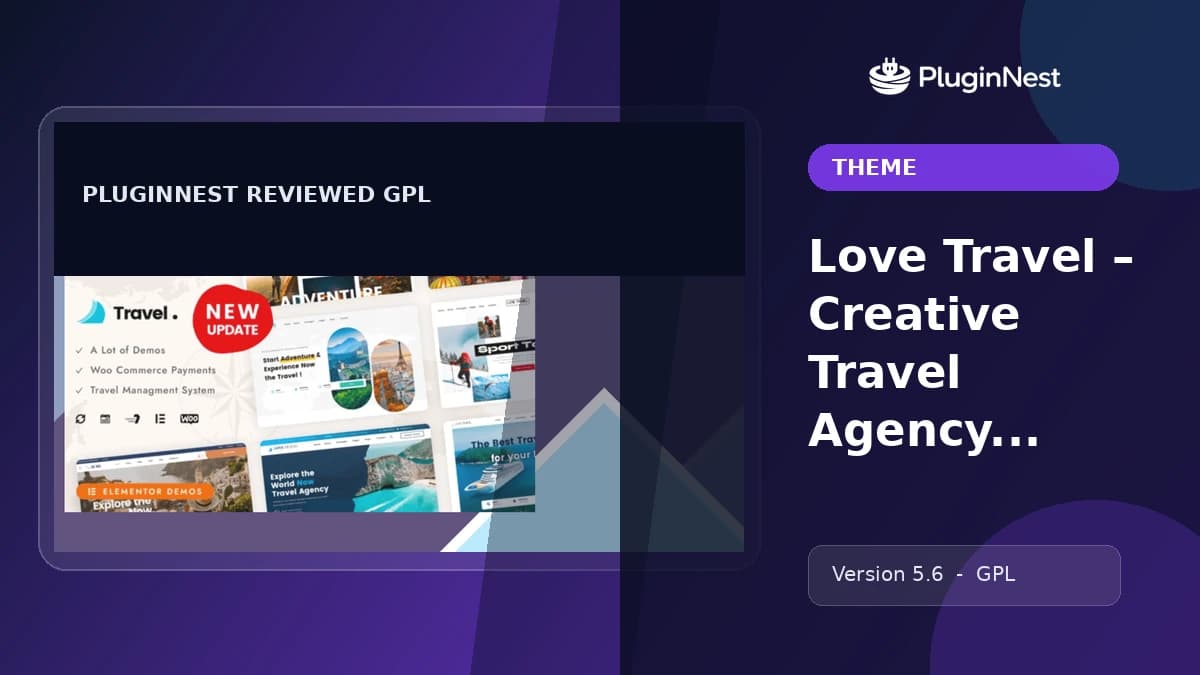 Love Travel – Creative Travel Agency WordPress product cover