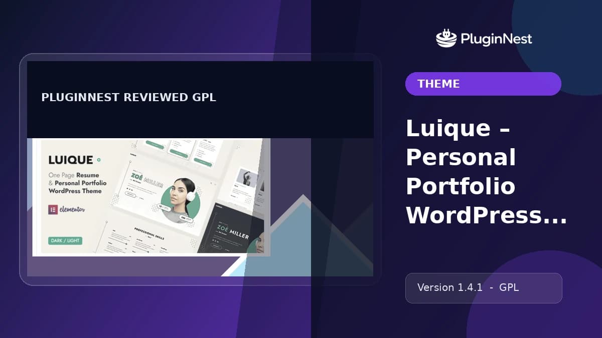 Luique – Personal Portfolio WordPress Theme product cover