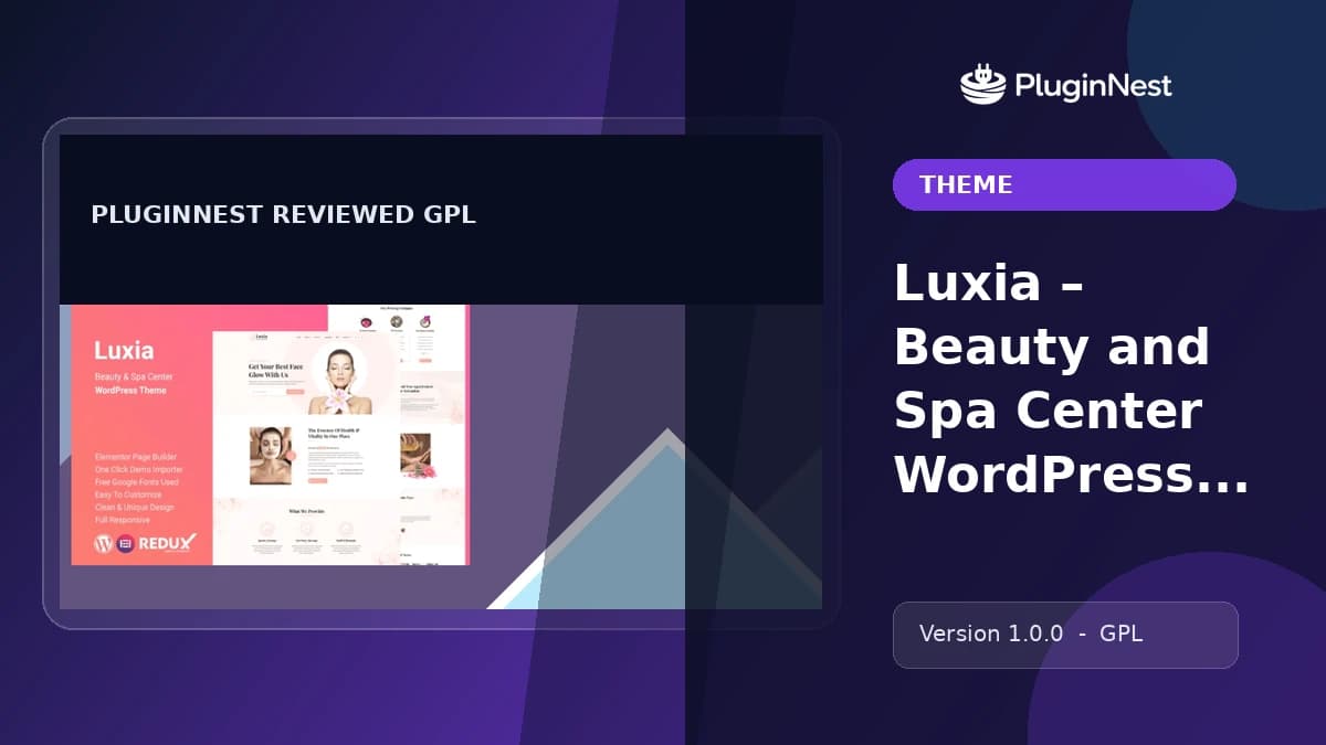 Luxia – Beauty and Spa Center WordPress Theme product cover