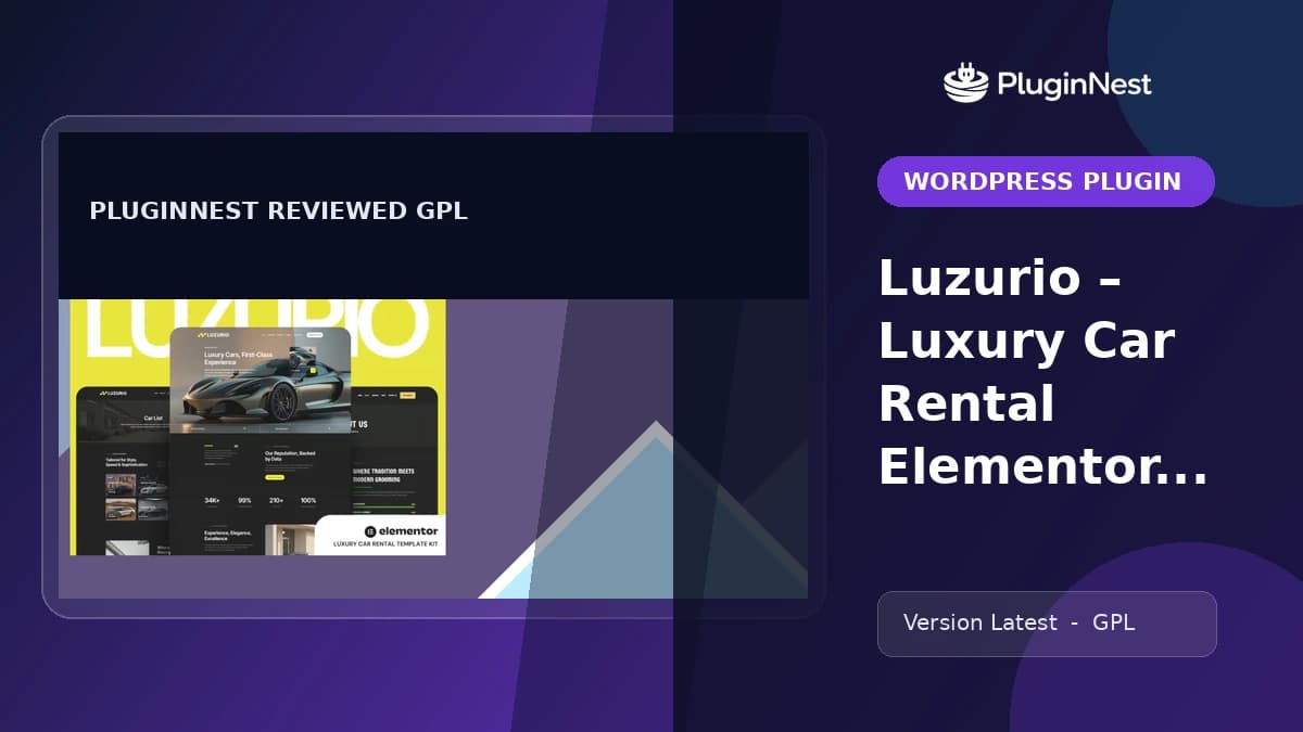 Luzurio – Luxury Car Rental Elementor Template Kit product cover