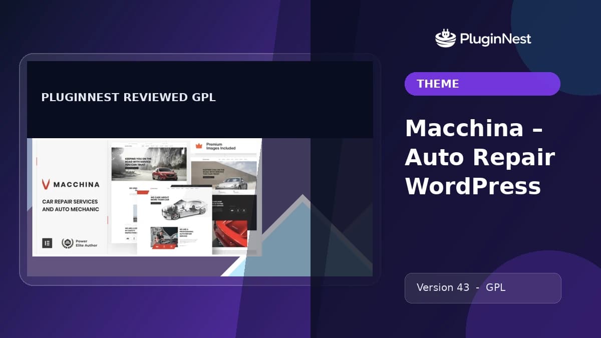 Macchina – Auto Repair WordPress product cover