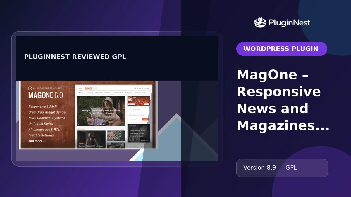 MagOne – Responsive News and Magazines Blogger Template product cover