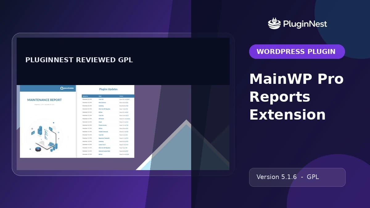 MainWP Pro Reports Extension product cover