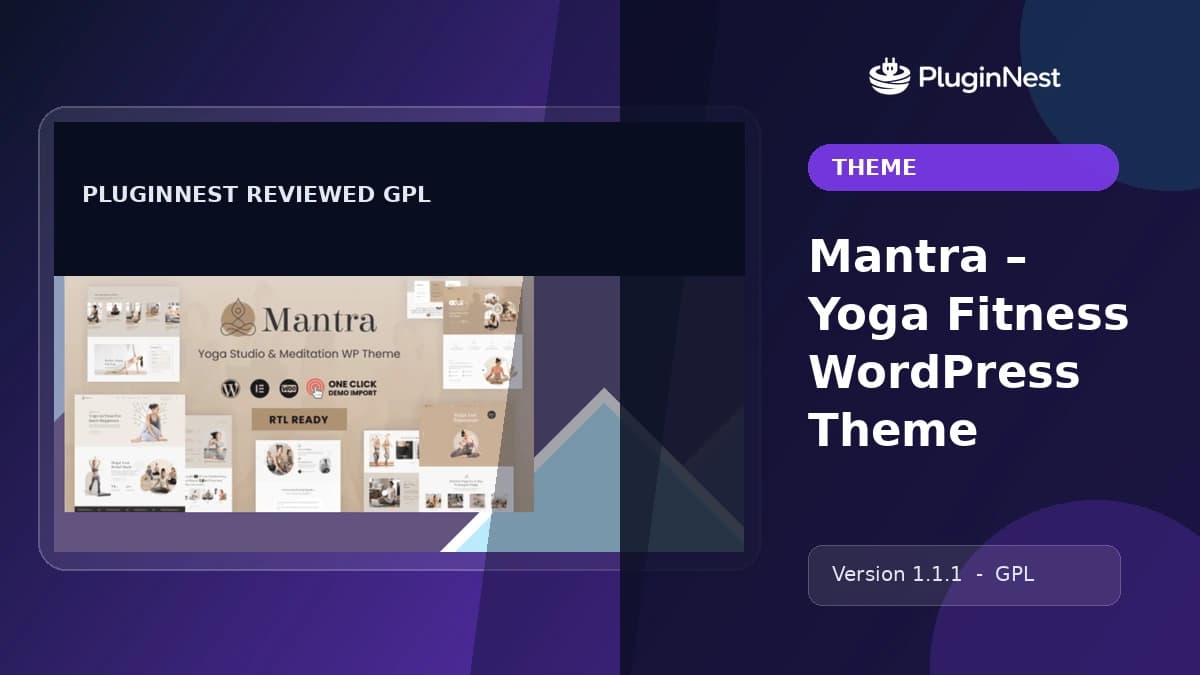Mantra – Yoga Fitness WordPress Theme product cover