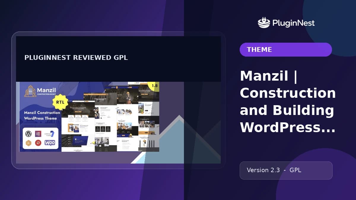 Manzil | Construction and Building WordPress Theme product cover