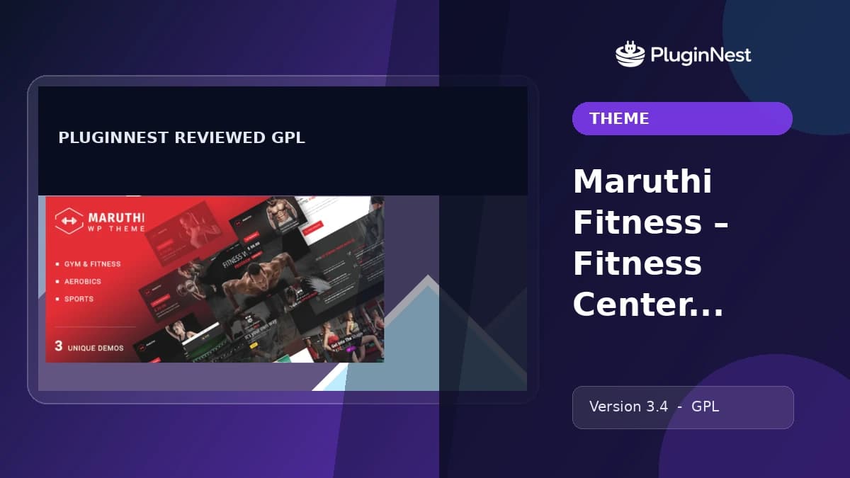 Maruthi Fitness – Fitness Center WordPress Theme product cover