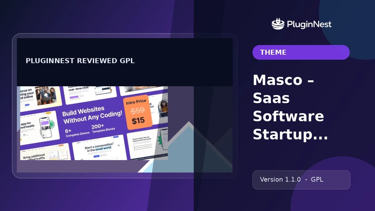 Masco – Saas Software Startup WordPress product cover
