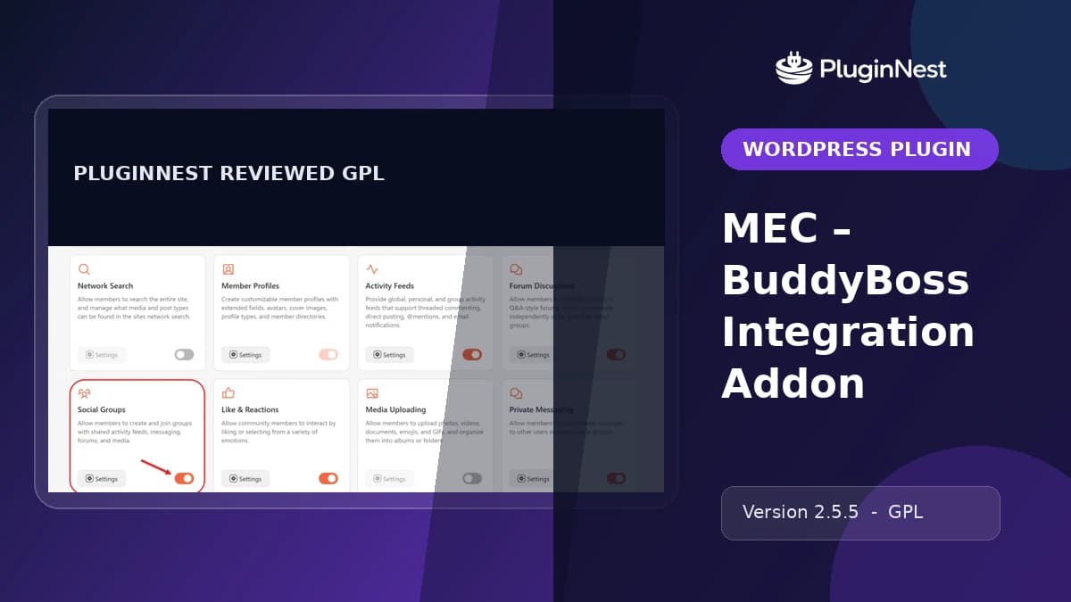 MEC – BuddyBoss Integration Addon product cover