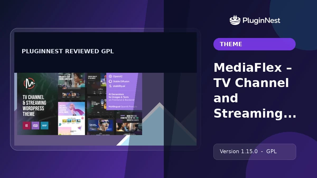 MediaFlex – TV Channel and Streaming WordPress Theme product cover