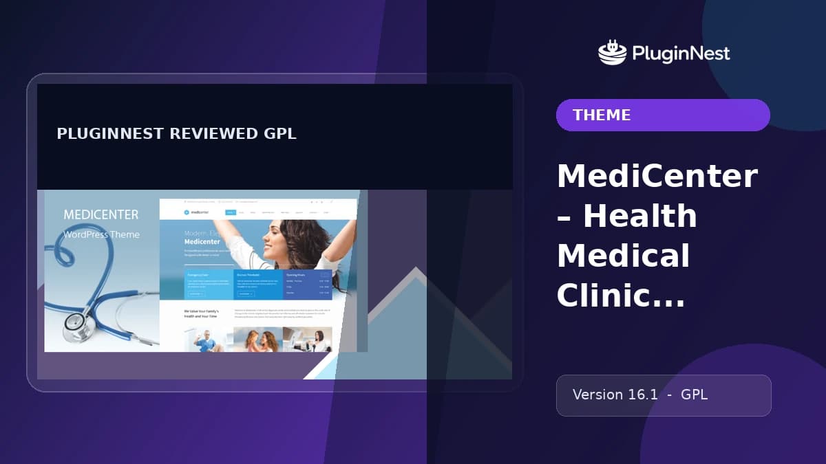 MediCenter – Health Medical Clinic WordPress Theme product cover