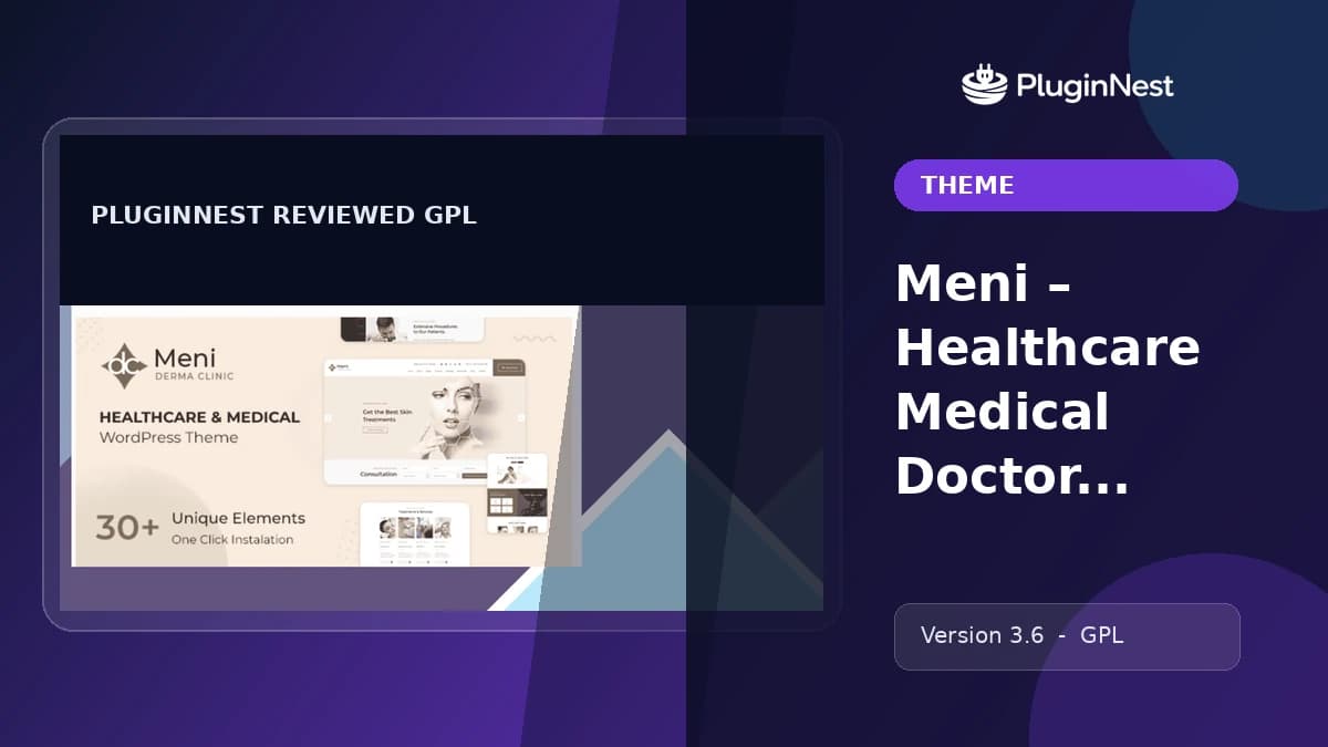 Meni – Healthcare Medical Doctor Theme product cover