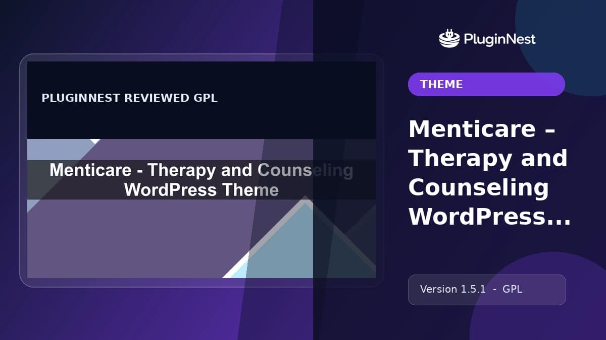 Menticare – Therapy and Counseling WordPress Theme product cover