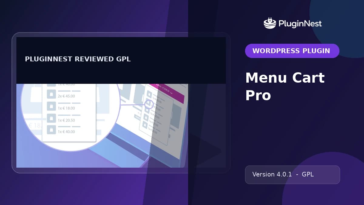 Menu Cart Pro product cover