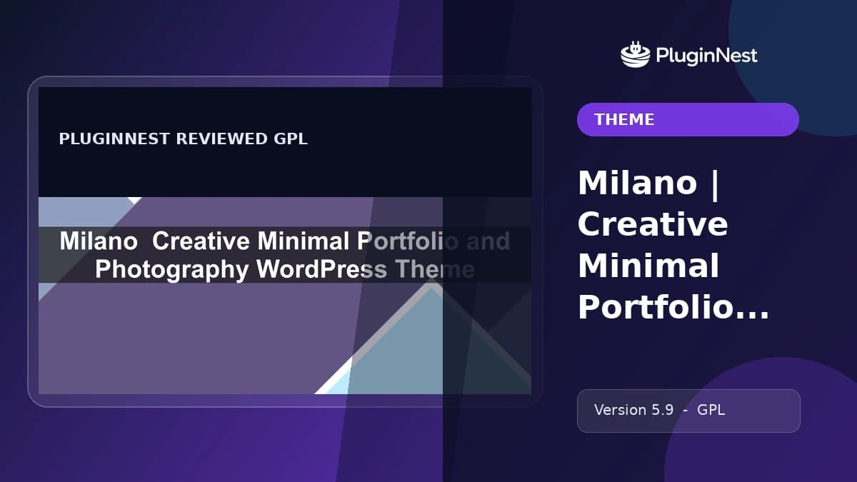 Milano | Creative Minimal Portfolio and Photography WordPress Theme product cover