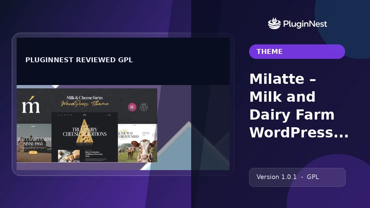Milatte – Milk and Dairy Farm WordPress Theme product cover