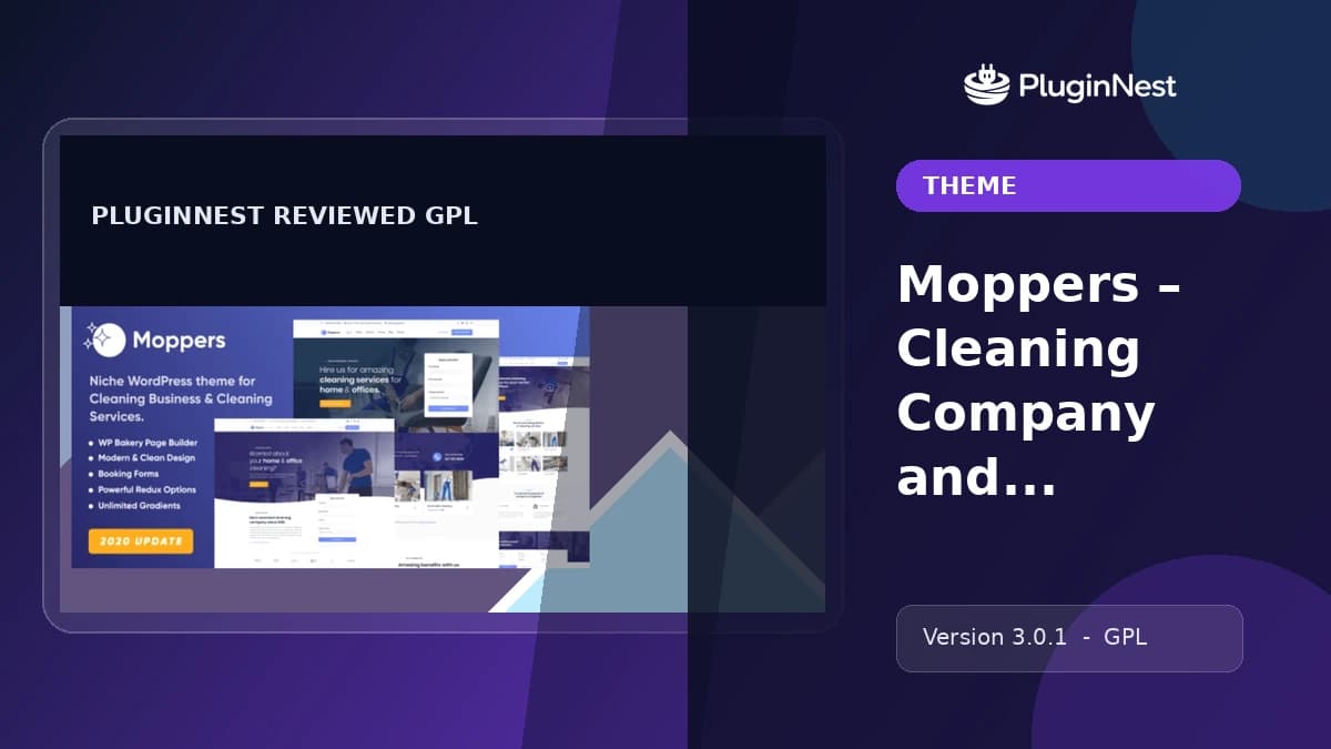 Moppers – Cleaning Company and Services WordPress Theme product cover