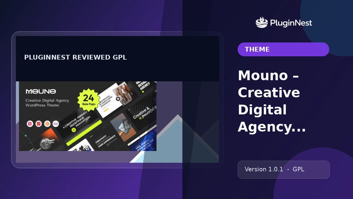 Mouno – Creative Digital Agency WordPress Theme product cover