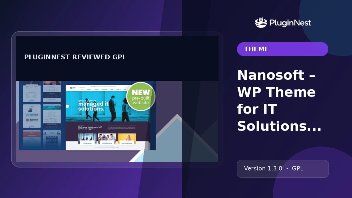 Nanosoft – WP Theme for IT Solutions and Services Company product cover